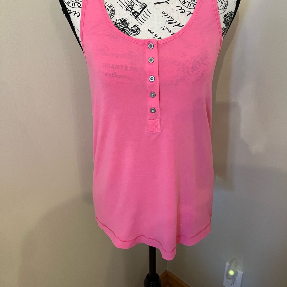 Lululemon Athletica Pink Tank Top with Button Detail